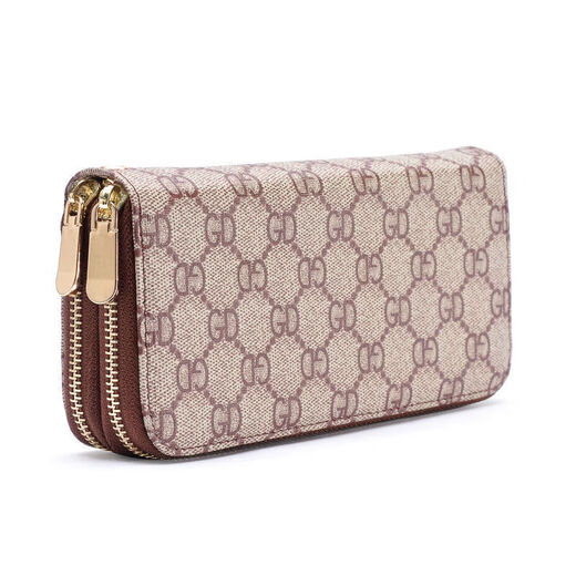Xiangfu Handtasche Damen Clutch Bag European und American Fashion Wallet Frauen Langer Kapazität großer Kapazität Reißverschluss Kupplungsbeutel GD Doppelzipper-Dark Brown