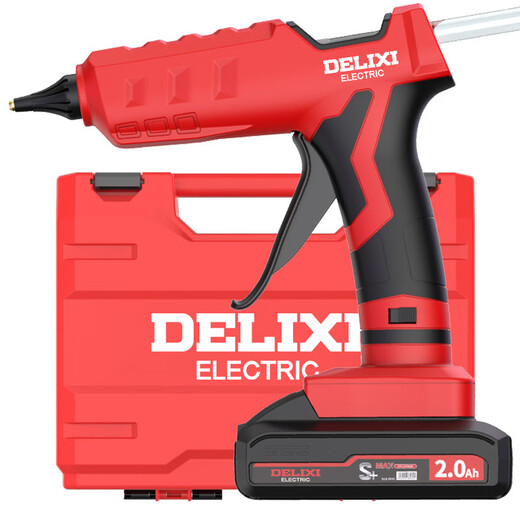 DELIXI ELECTRIC Delixi wireless hot melt glue gun children's handmade household hot melt machine rechargeable small glue stick hot melt gun wireless lithium electric speed hot glue gun 4.0Ah two batteries 30 pieces