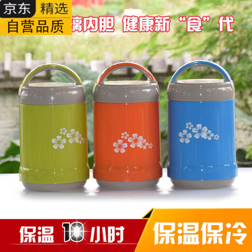 拓进德国进口品质保温饭盒玻璃内胆双层真空长保温桶便当便携大容量学 不挑色[9734]1L
