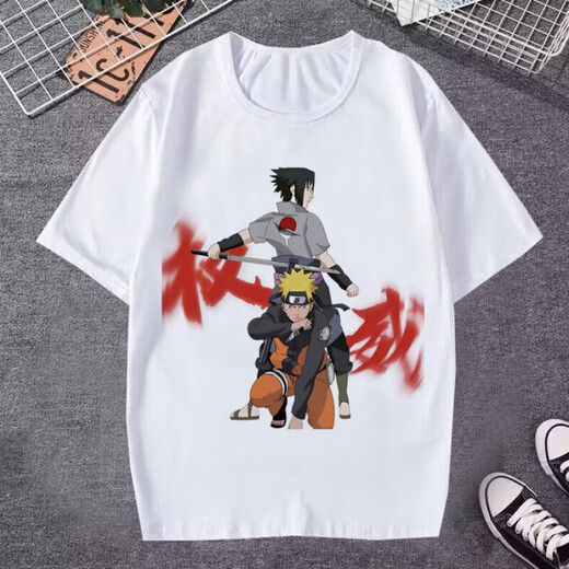 Naruto T-Shirt Amatras Naruto Sasuke Emoticon Pack lustiger Teenager halbärmeliger Sommer [Weiß kurzärmelig] Naruto 4 Einzelgröße Kinderkleidung 160 Empfohlene Höhe 148-15885