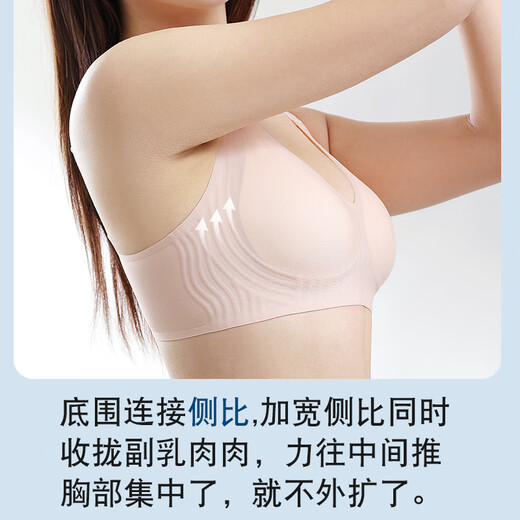 Yalu Traceless Underwear Women's Summer Ultra-Thin Ice Silk Silk Small Mreast Gathering and Anti-Saging Beautiful Bra 2025 New Style Blue M (Recommandé 90-105Jin [Jin est égal à 0,5 kg]))