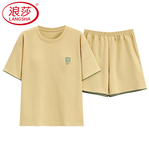 Langsha Light Luxury Pyjamas für Frauen in Sommer-Baumwollshorts-Shorts Einfacher ungezwungener Baumwollstil für Outdoor-Kleidung Z9855 M 80-100JIN [Jin gleich 0,5 kg]