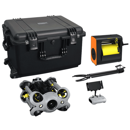 Stealth Innovation (CHASING) Qiansha P100 S Underwater Drone 4K HD Photography Remote Control Submarine Visual Inspection Underwater Robot 200 Meter Suit Version (Standard Configuration + Robotic Arm + Hand Wrap + Trolley Case)