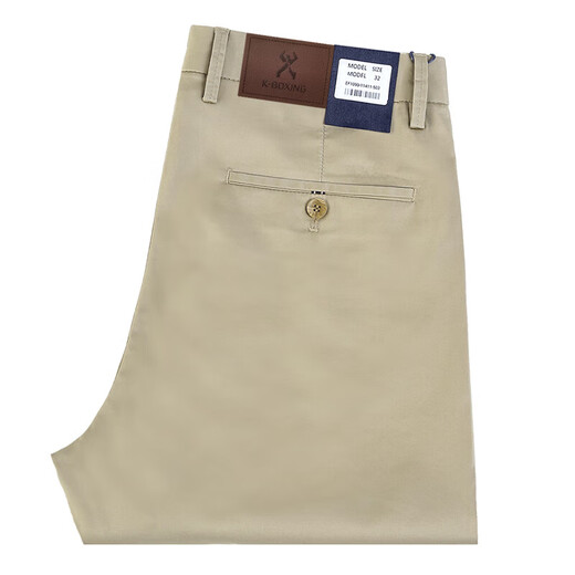 Jinba Men's Clothing (K-Boxing) brand men's pure cotton straight-leg pants without ironing middle-aged business casual high-waist trousers counter same style khaki 9226-1 black 9226-3 42 waist circumference 3 feet 3