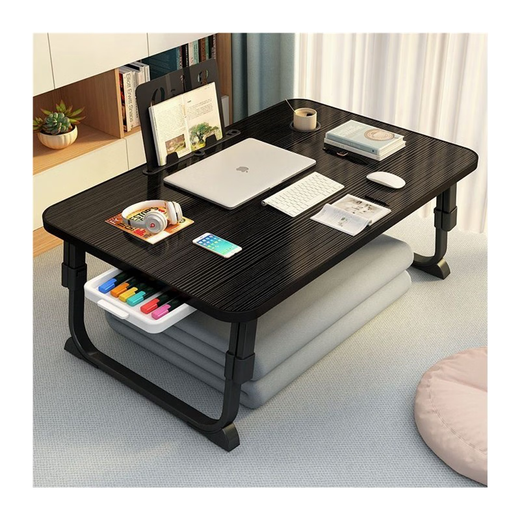 Yonghuan bed desk folding small table can lift lazy table student study desk bay window bedroom dormitory pearl white + four gear lift 70x48 card slot cup holder 11762