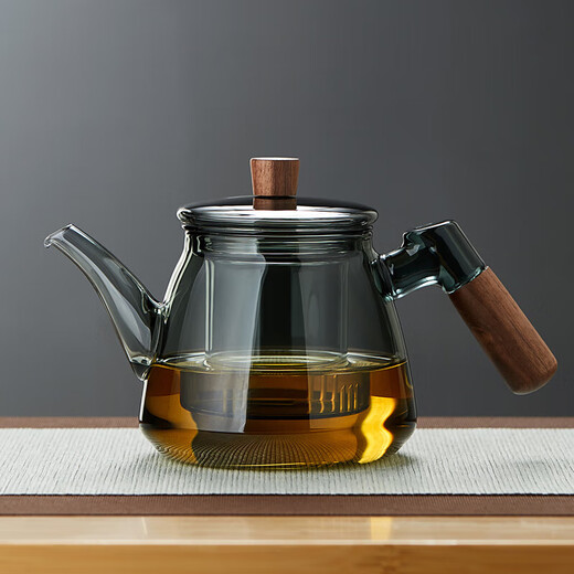 Mesni thickened glass teapot heat-resistant smoky gray glass tea maker home with filter kung fu tea set