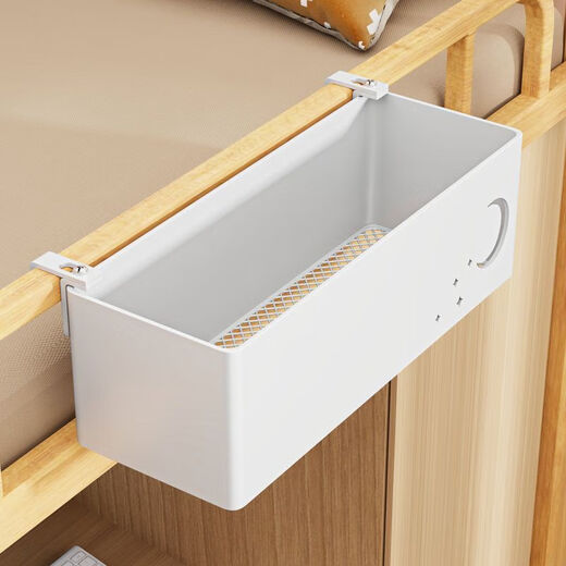 Bedside storage rack, bedside storage hanging basket, baby diaper table side diaper fence, storage basket hanging bag, upgraded adjustable version, white small size