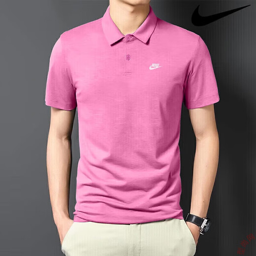 耐克（NIKE）官方舰店短袖男装 春夏新款运动服时尚透气POLO衫翻领T恤衫 FN3895-675/粉色刺绣小标 2XL