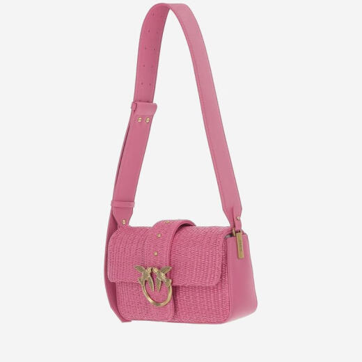 PINKO women's Rafia single-shoulder crossbody bag fashionable casual and versatile travel Pink TU