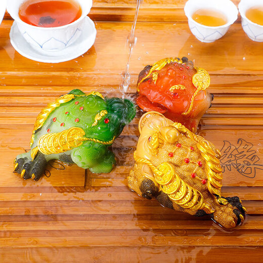 Yunhua tea pet ornaments can raise wealth, color-changing golden toad, tea set accessories, creative Kung Fu tea set, tea play Pixiu, color-changing tea pet, golden toad-gold