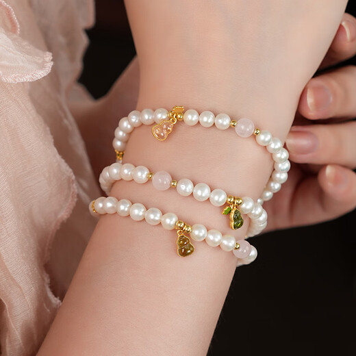 Dara 925 silver pearl bracelet, freshwater pearl bracelet, elastic rope bracelet, 5-6mm, birthday gift for wife, girlfriend