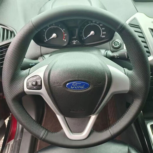 OTHER Mondeo Steering Wings Cover Genuine Leather Ford Edge Explorer Wings Fox Wings Beauforis Hand Sewing Snaps 1517 Ford Black Leather Black Line Real Microfiber