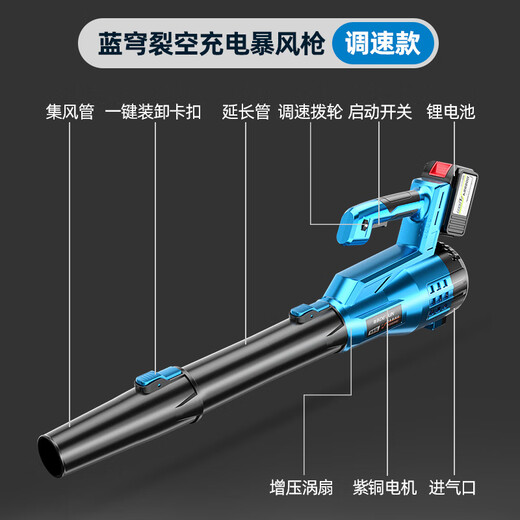 德韵 充电锂电鼓风机吹风机吹灰机工业大功率吹尘落叶吹雪机电动农具 蓝穹6档-DY暴风枪3888TV两电一充