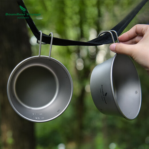 OIMG Deutsch reines Titanschneeschalter im Freien Multifunktional Snow Bowl Camping Rice Bowl Titanium Schüssel Klappende Wok Camping Bowl Ti1098t_520ml Schneeschale mit Deckel mit Deckel