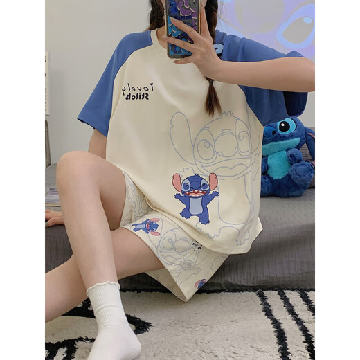 Xizhong 2024 Nouveau pyjama pour femmes en été, les filles à manches courtes de haute qualité, peuvent porter des vêtements à la maison à l'extérieur en été QG-6627 M