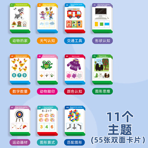 跨境俄文新品英文插卡机俄罗斯儿童益智玩具发声书俄语卡片学习机 英文小老师插卡机（配55张卡片110页面