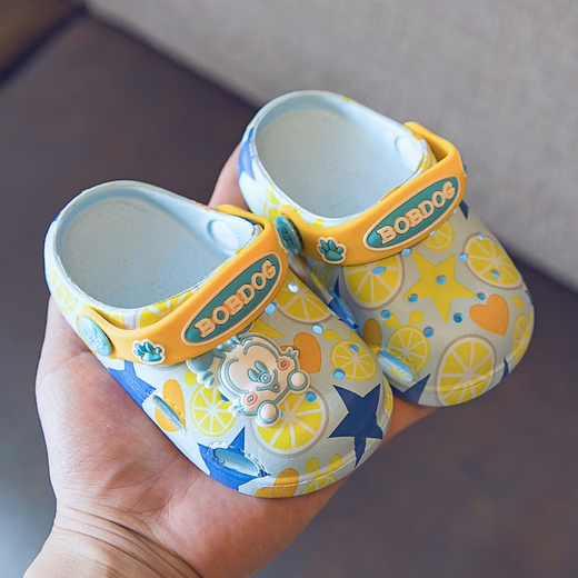 巴布豆儿童拖鞋男女童宝宝洞洞鞋居家室内防滑婴幼儿小童男女孩沙滩鞋 浅蓝8025 20 内长14.5cm 适合脚长13.5-14cm