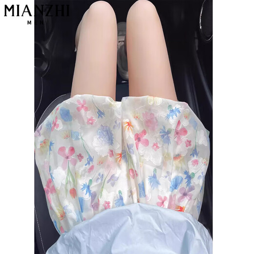 Baumwolleis Seide hohe Taille Blütenknospen Shorts für Frauen im Sommer Dünn 2025 Neue lose Blumenhosen Casual Hosen für Frauen 0430 Farbe [hohe Qualität 23,5] L 100-15jin [Jin entspricht 0,5 kg]