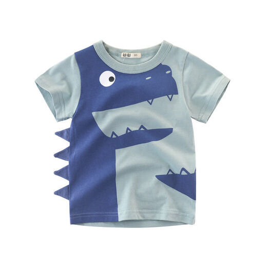 TTPMER Summer Boy Kurzarm T-Shirt Cotton Cartoon Dinosaurier Design Ins Style 9716 Militärblau 110