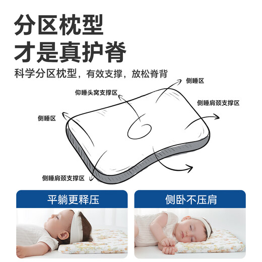 Shell Diary Children's Pillow 0-6 Months and Over 1-3-6 Years Old Baby Pillow Pure Cotton Four Seasons Silicone Pillow 6 Months-3 Years Old Happy Party