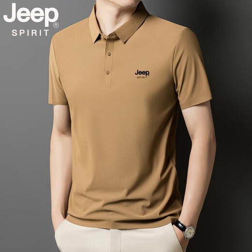 
JEEP SPIRITJEEP Jeep Ice Silk Polo Shirt Men's summer cool breathable short-sleeved anti-wrinkle thin style scratch-free quick-drying lapel T-shirt Sea Green jpbl12358 M Recommended 80-100Jin [Jin equals 0.5 kg]