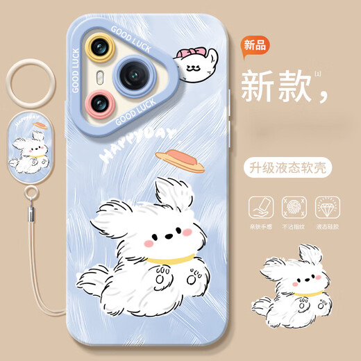 驭舵小飞狗适用华为Pura70手机壳P70pro套p60pro+新款全包镜头p50硅胶p40外壳p7o加p30por女p20pr0十p1 实色天使眼-古董白-NM13575萌萌小飞狗 华为Pura 7