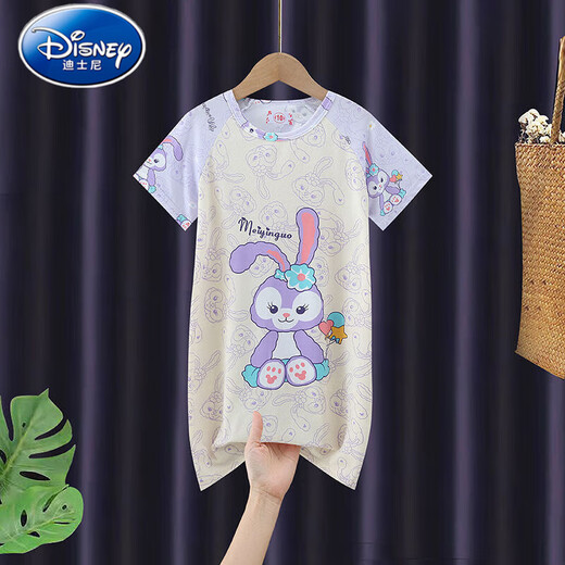 
Disney children's nightgown girls 2024 new cartoon summer short-sleeved thin pajamas girl baby Kulomi home clothes 黑 + 黑 girl nightgown [Pink KT cat] 14 size height 125-13555Jin [Jin equals 0.5 kg] All size