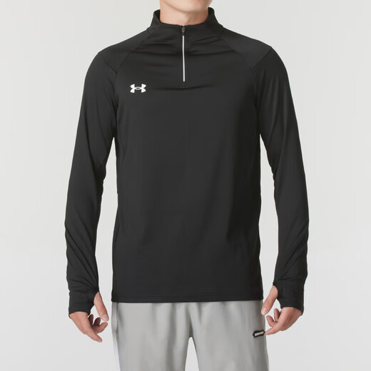 UNDER ARMOUR Under Armor quick-drying t-shirt men's long-sleeved autumn half-zip sports loose top casual fashion pullover bottoming shirt black 603-001 elastic quick-drying L