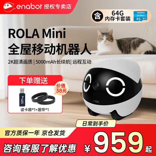Aktivieren Sie das ganze Haus Mobile Walking Camera EBO Begleiter Roboter Fernbedienung Fernbedienung Wireless Überwachungskamera Rola Mini Pet Begleiter Spielzeug Roboter Rola Mini-64G (kann für 4-6 Tage aufbewahrt werden)