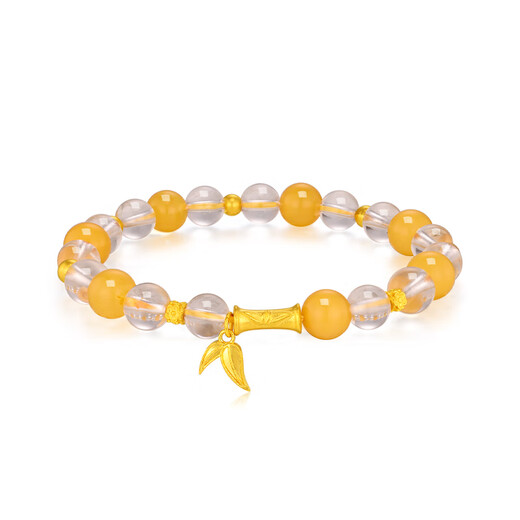 BOC Billion Gold Beeswax Gold Bracelet Pure Gold Bamboo Crystal Bracelet Birthday and Valentine's Day Gift for Wife Gold Weight 4.3 Grams