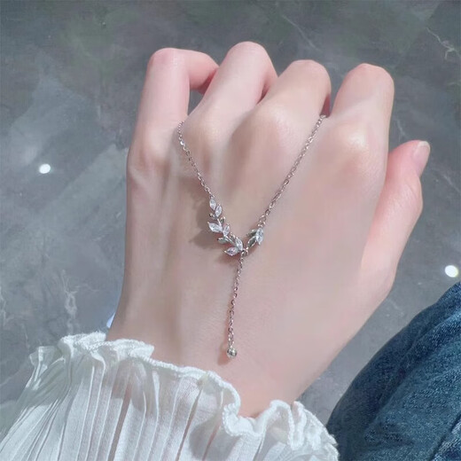 BJYLS 999 sterling silver necklace for women, light luxury pure silver pendant clavicle chain, practical Valentine's Day birthday gift for girlfriend, 999 pure silver Sui Sui Ping An Necklace