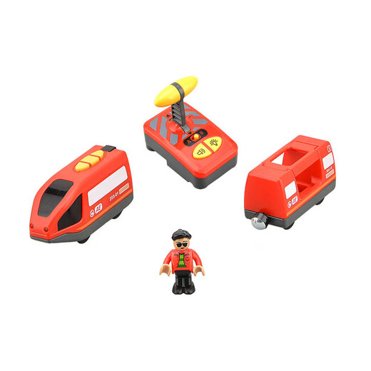 Tbkjoys Fernbedienung Hochgeschwindigkeit Elektro-Zugspielzeugkompatible Holzstrecke Kinder Fernbedienung LKW rot (Farbbox