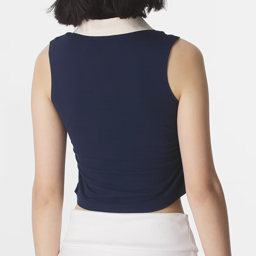 阿迪达斯 （adidas）三叶草女装 POLO PAD TANK 短款自带胸垫运动紧身翻领背心 KE3893/深靛蓝 S