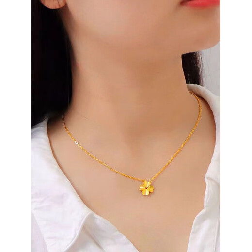 Phoenix Feili Four-leaf Clover Necklace Women's 2025 Light Luxury Niche 18K Gold-Filled Clavicle Chain Birthday Gift Set Four-Leaf Clover Necklace