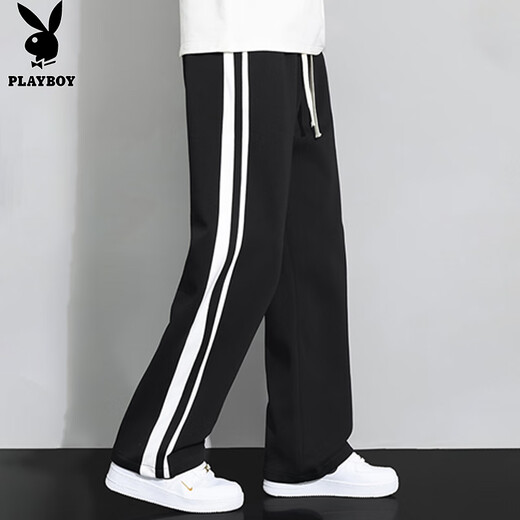 Playboy (PLAYBOY) pants men's straight casual pants men's sports pants autumn and winter high-end loose wide-leg trousers