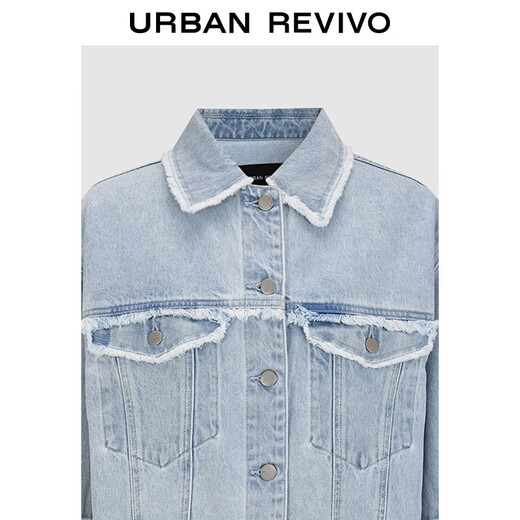 
UR2025 Spring New Women's Fashion and Casual and All-Match Woman Lapel Denim Jacket UIH850017 Blue XXS