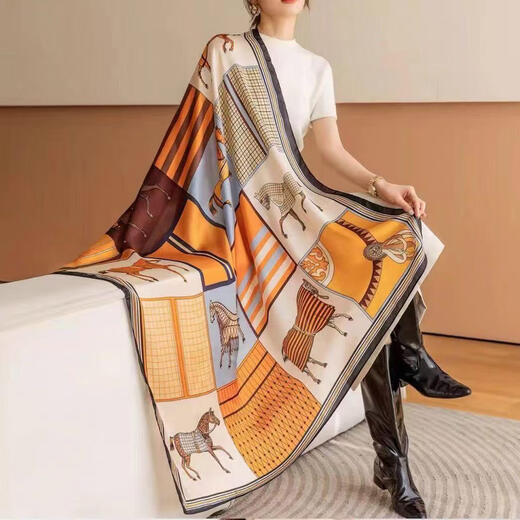 Da Vinci Passwort High-End Seidenschal Lady Temperament großer Platz europäischer und amerikanischer Stil vielseitig 100% Maulbeer Seidenschal Seidenschal