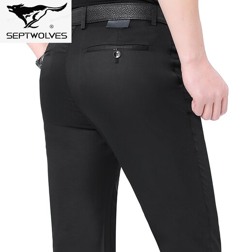 Sieben Wölfe Frühlings- und Herbst mittlere Hose mittleren Alters im mittleren Alter mit geradlinigen Hosen im mittleren Alter mit mittleren Altershosen mit hoher Taille Lose Den Dünnstil 9226-1: Khaki 29