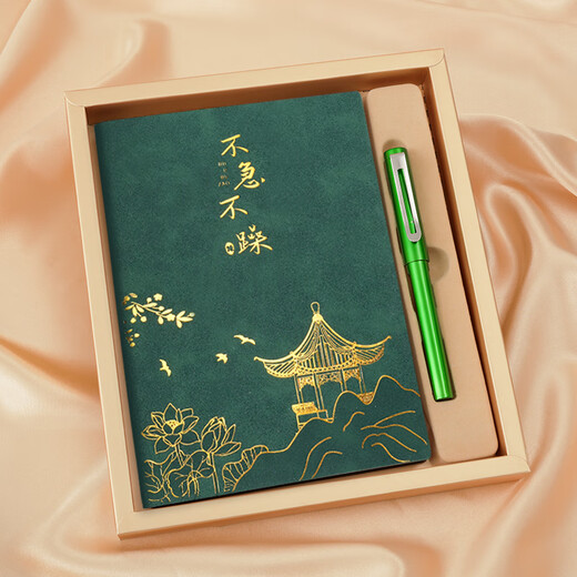 Ninglan National Trend Laptop Geschenkbox Set hochtetty verbotene Stadt Kultur und kreatives chinesisches Stil Notizbilder Konferenzrekordunternehmen Business Anzug Geschenke Geschenke Auswahl Goldkarte National Style Geschenkbox A5-10 Set (Multi-Color-Auswahl kostenlose Anpassung)