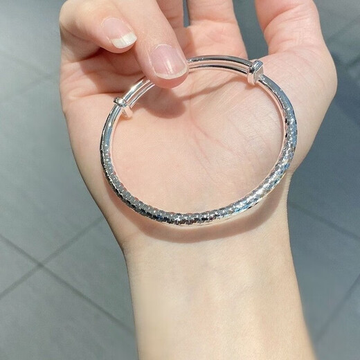 Pt950 platinum baby's breath push-pull bracelet platinum fashion live ring bracelet Mid-Autumn Festival gift gold store same style 4.72g platinum silver-covered baby's breath push-pull bracelet
