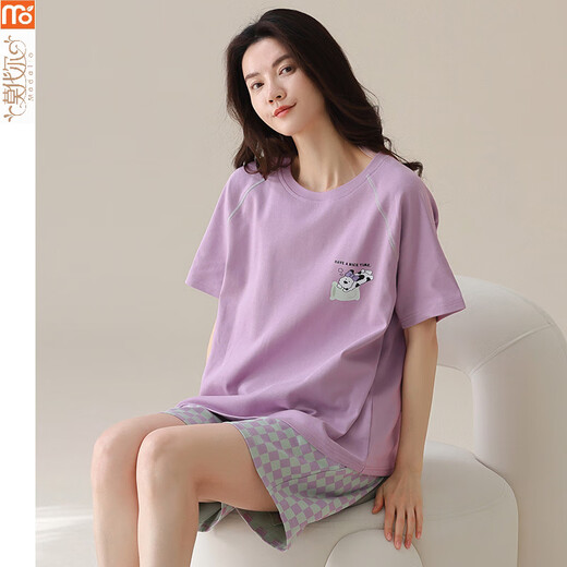 Modal pajamas for women in summer 2025 new short-sleeved suit for all thin cartoon casual home clothes Y9856 M Recommended 75-95Jin [Jin equals 0.5 kg]