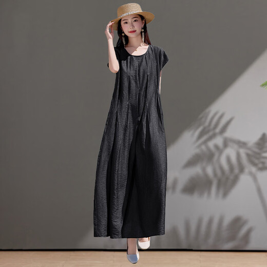 Ehangy轻奢品牌连衣裙女2025夏季新款高级感时尚休闲大码女装洋气裙子 棕红色 L 约适合体重116-130斤