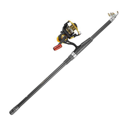 Jinglang Sea Pole Set 2,1 m Fischereiungsstangen Meeresmastpol Langtroop Metallspinnrad Seerangerfischstange