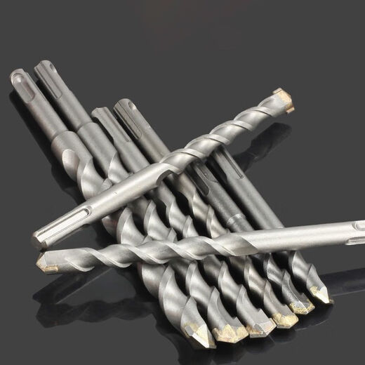 Vinoa electric hammer drill bit extended wall through wall impact drill bit household tool accessories set square handle round handle four pits two slots drill bit square handle (four pits) 150mm six-piece set (6-16)