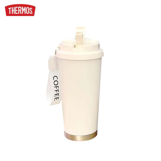 
THERMOS Creative Geng Gui Thermos Cup Large Capacity Straw Water Cup Portable Double Drinking Coffee Cup New Model High-Precision for Men and Women BXAB13794 Ghost + Lanyard 316 Stainless Steel