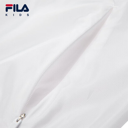 FILA Children's Sun Protection Clothing 2025 Autumn New Loose Woven Hooded Jacket for Boys, Middle and Large Children Jade White-WT 160