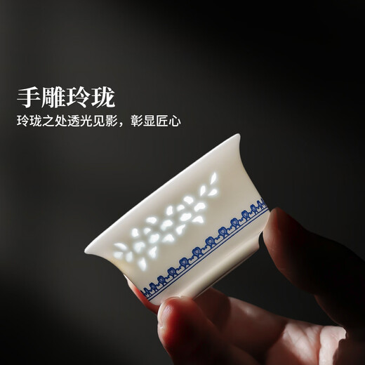 Jingdezhen (jdz) ceramic tea set Chinese style intangible cultural heritage blue and white exquisite Kung Fu tea set high-end housewarming gift for home use