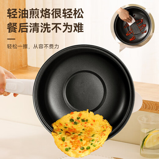 Meike's outstanding electric wok, all-in-one wok, electric cooker, multi-functional household electric hot pot, steaming and frying wok, mechanical double-speed electric wok with wooden spatula, 1 inch, thickened, fast heating 3.5L, guaranteed to prevent dry burning for ten years
