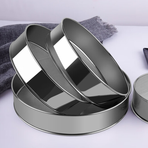 AILUKI Japanese sieve flour sieve household baking tool screen 304 stainless steel filter powder sifter handheld mini 10cm 40 mesh stainless steel flour sieve