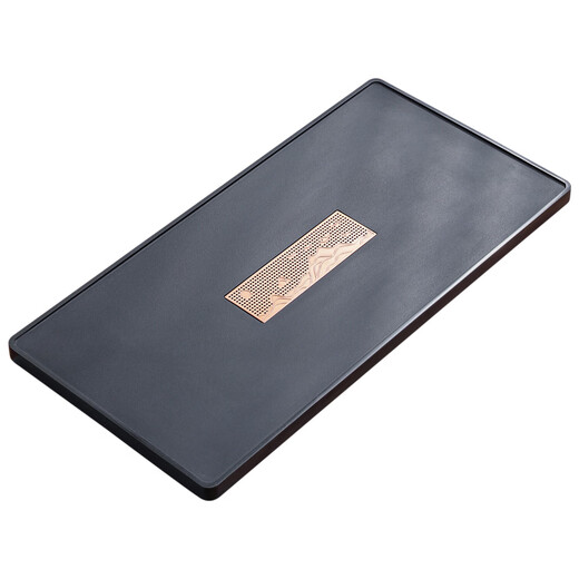 Shangyanfang natural black gold stone tea tray tea tray with drainage high-end home office kung fu tea set dry tea brewing table